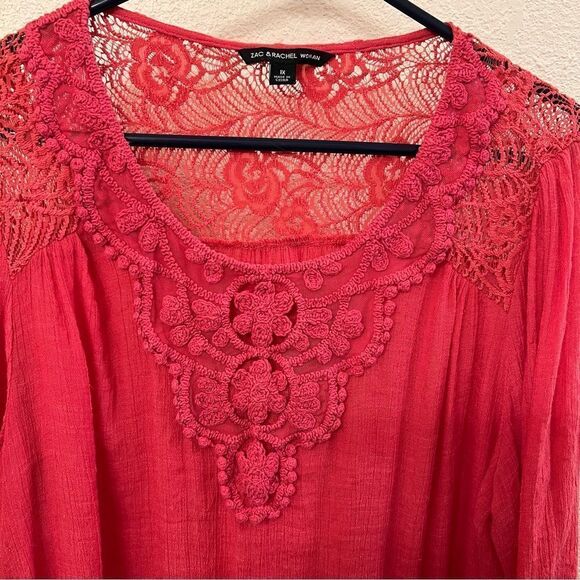 Zac & Rachel Apricot Long Sleeve Top (Size 1X) - Picture 2 of 5